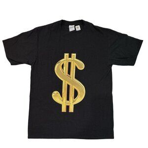 PORT & CO Money Sign $ Black Graphic T-Shirt Men Medium Moolah Streetwear‎ NEW